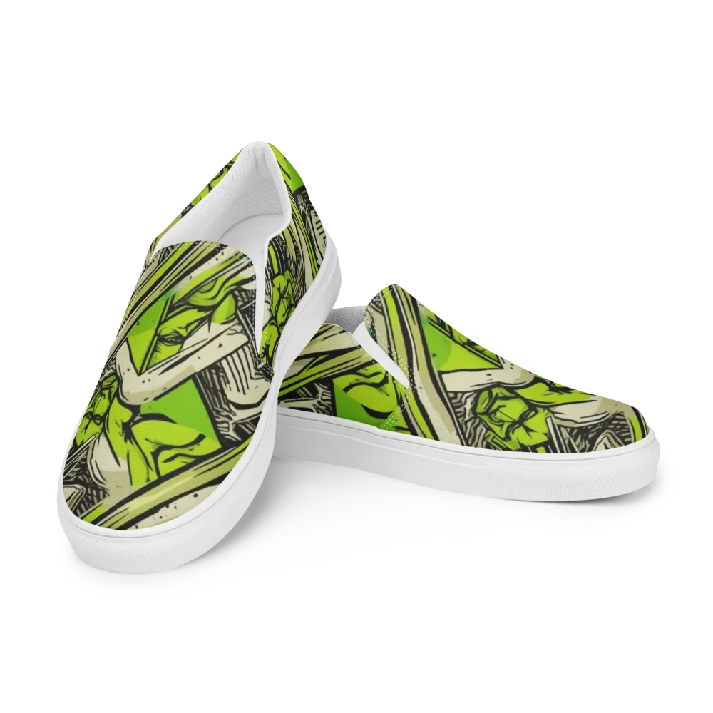 Lime Vigilante on Women's Slip-On Canvas Shoes — Left Front