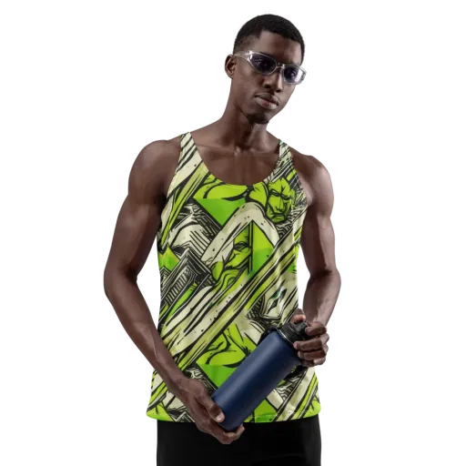 Lime Vigilante on a Men's Tank Top