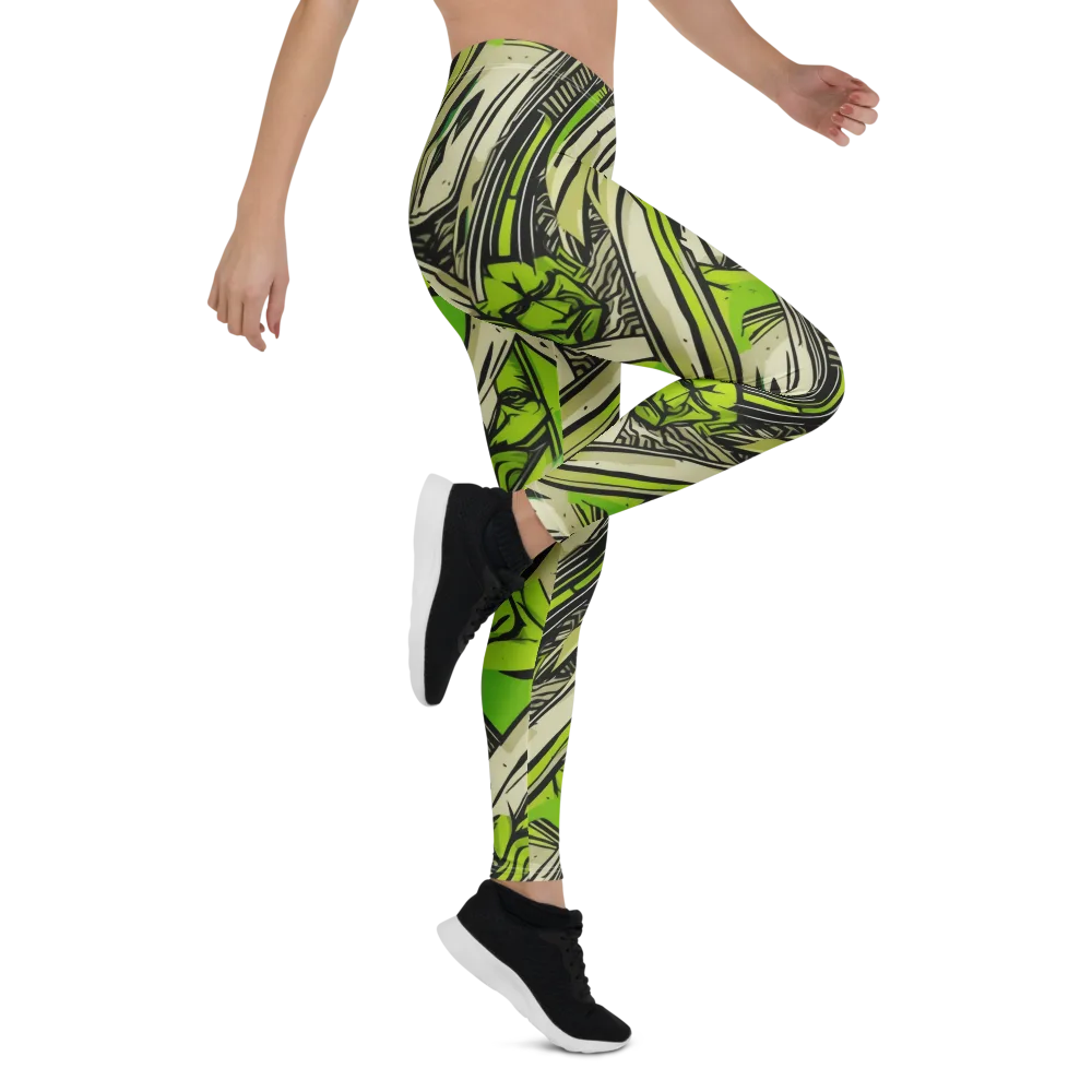 Lime Vigilante on Leggings — Right