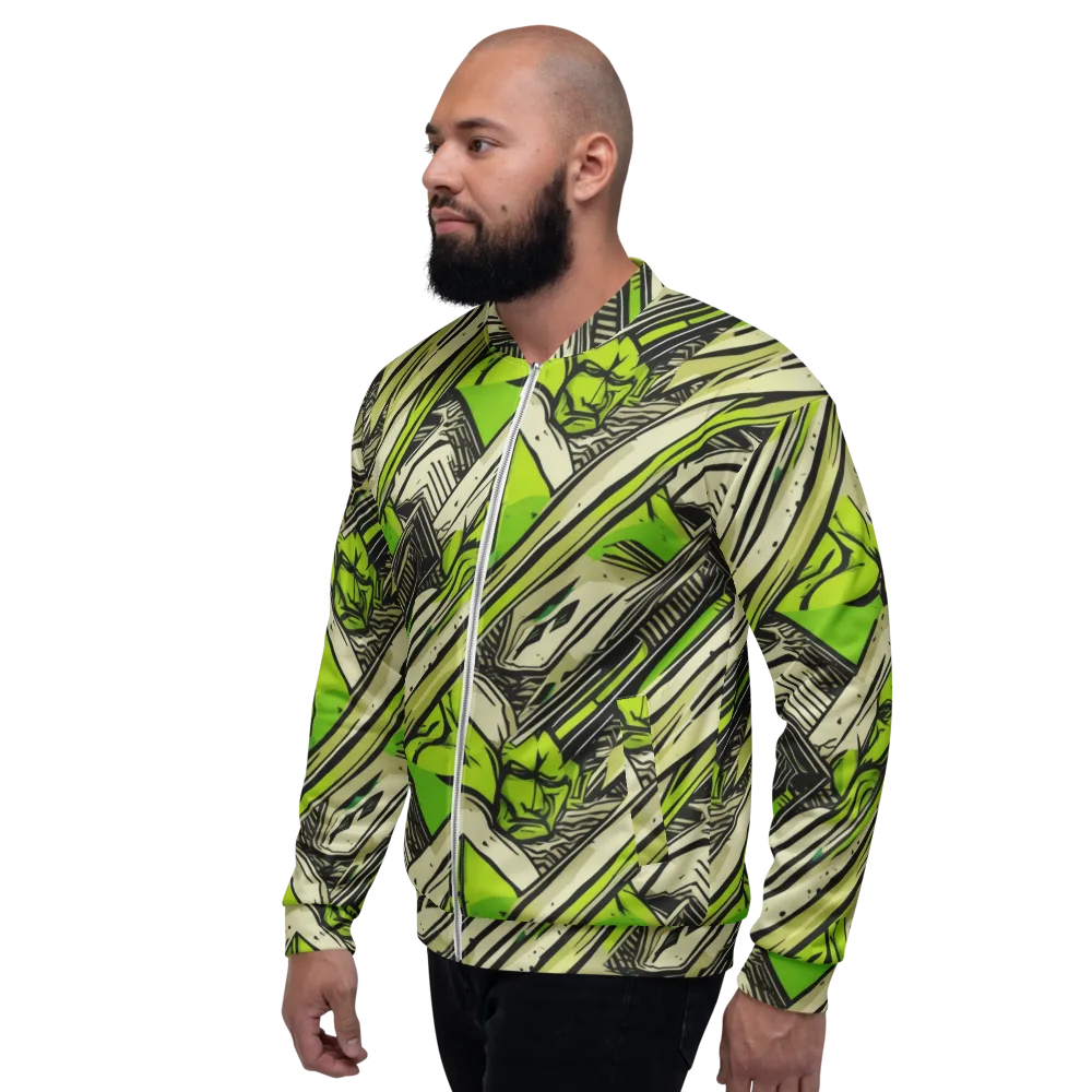 Lime Vigilante on Bomber Jacket — Left