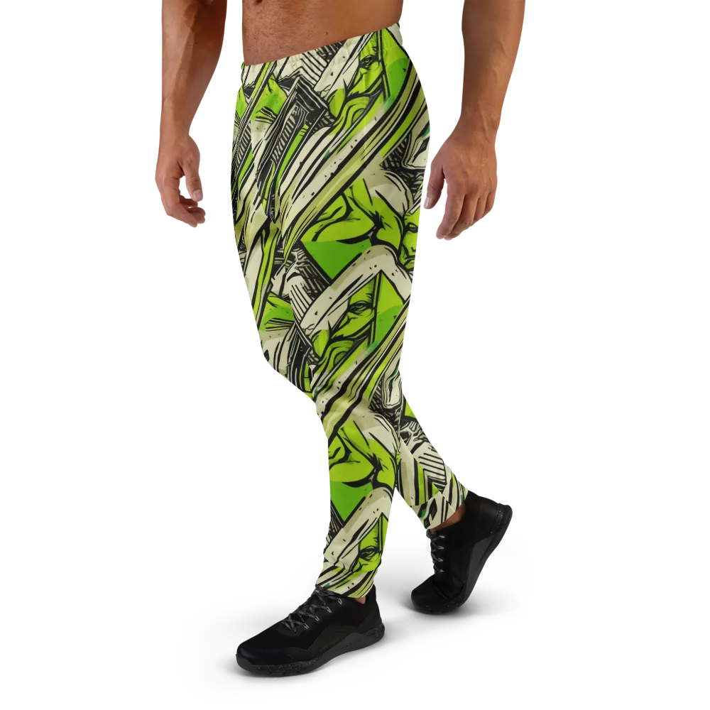 Lime Vigilante on Men's Joggers — Left