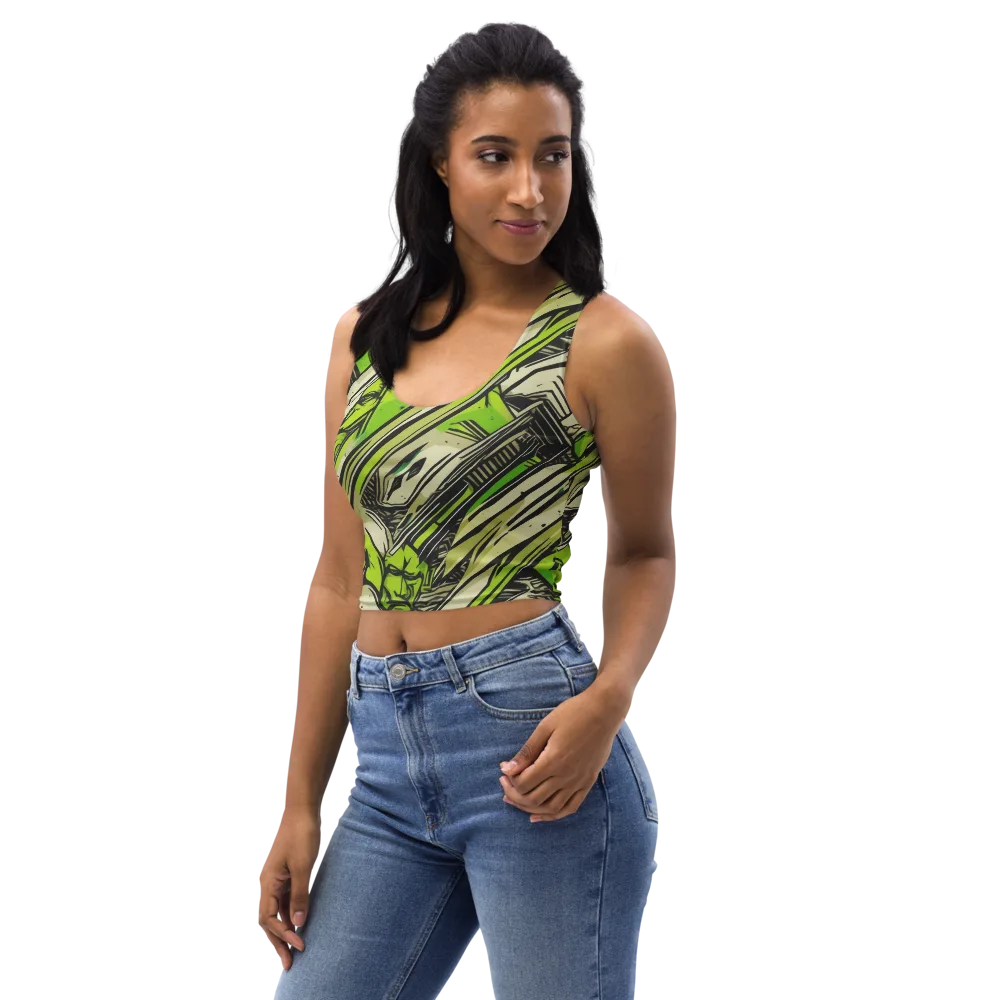 Lime Vigilante on Crop Top — Left Front