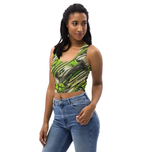 Lime Vigilante on a Crop Top