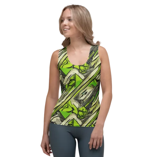 Lime Vigilante on a Women's Tank Top