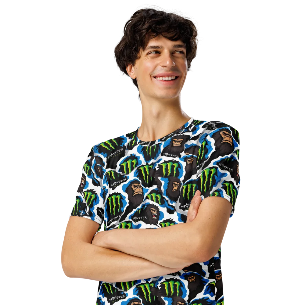 Electric Primate on Men's Crew Neck T-Shirt — Left Front