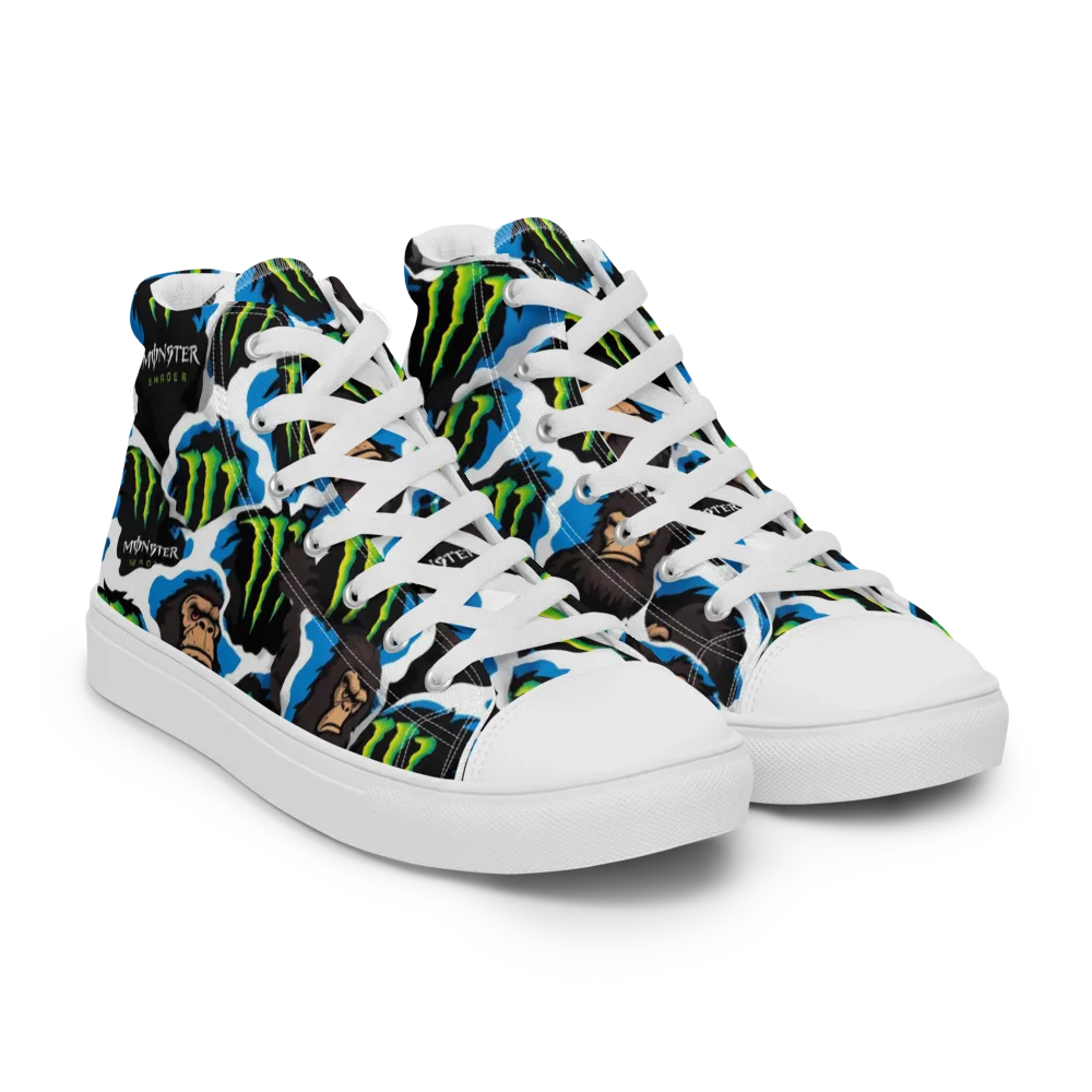 Electric Primate on Men's High Top Canvas Shoes — Right Front