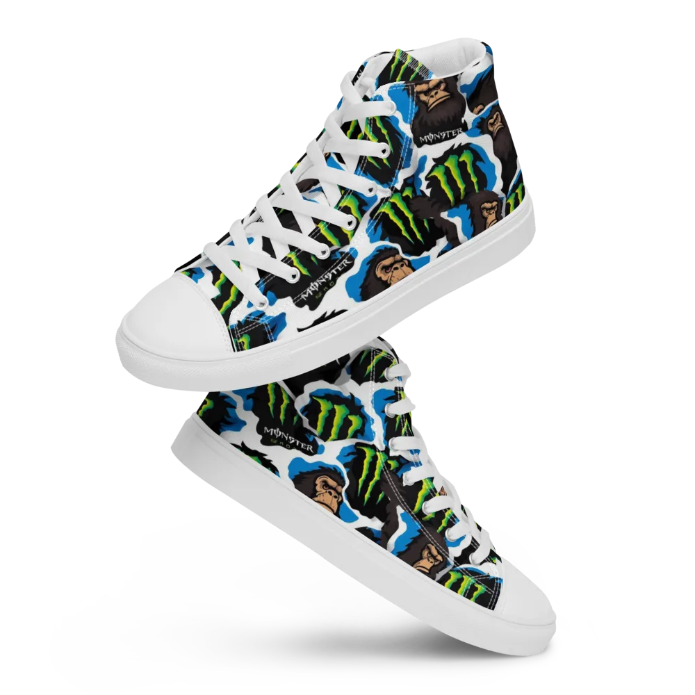 Electric Primate on Men's High Top Canvas Shoes — Front