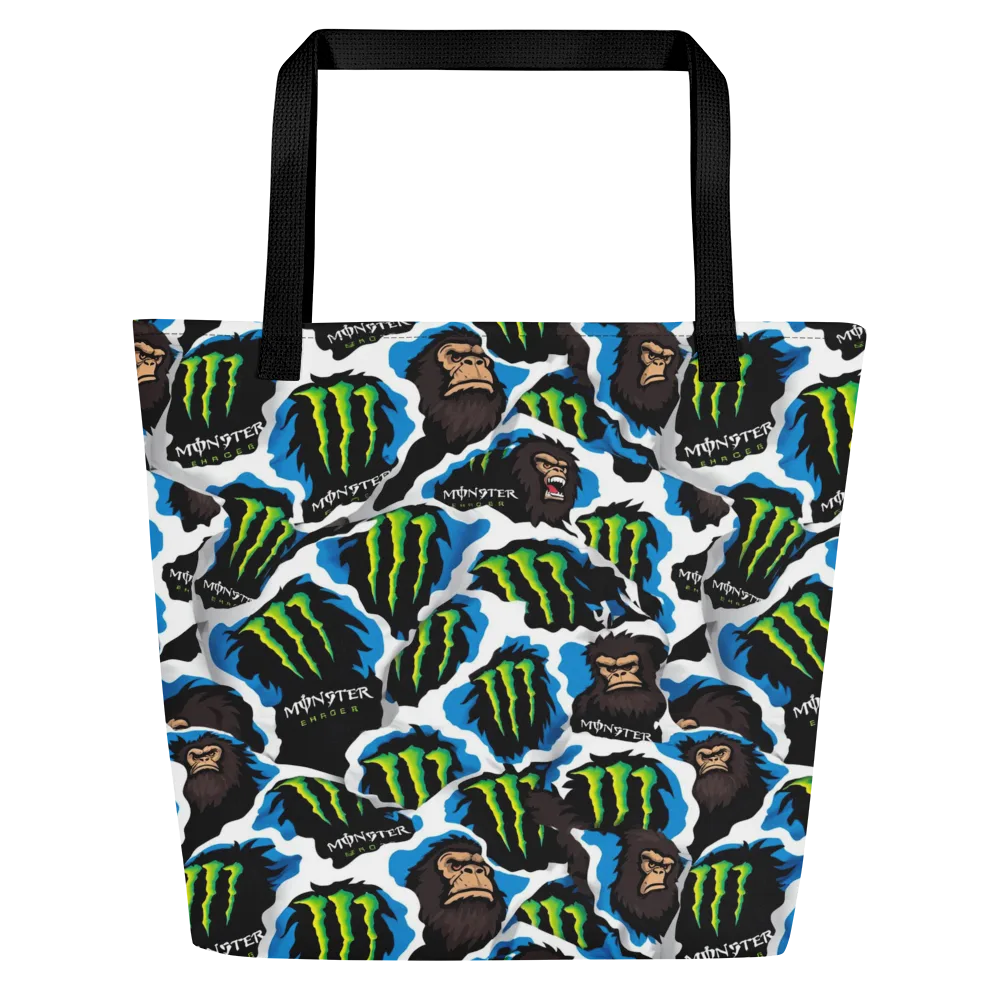 Electric Primate on Large Tote Bag W/ Pocket — Front