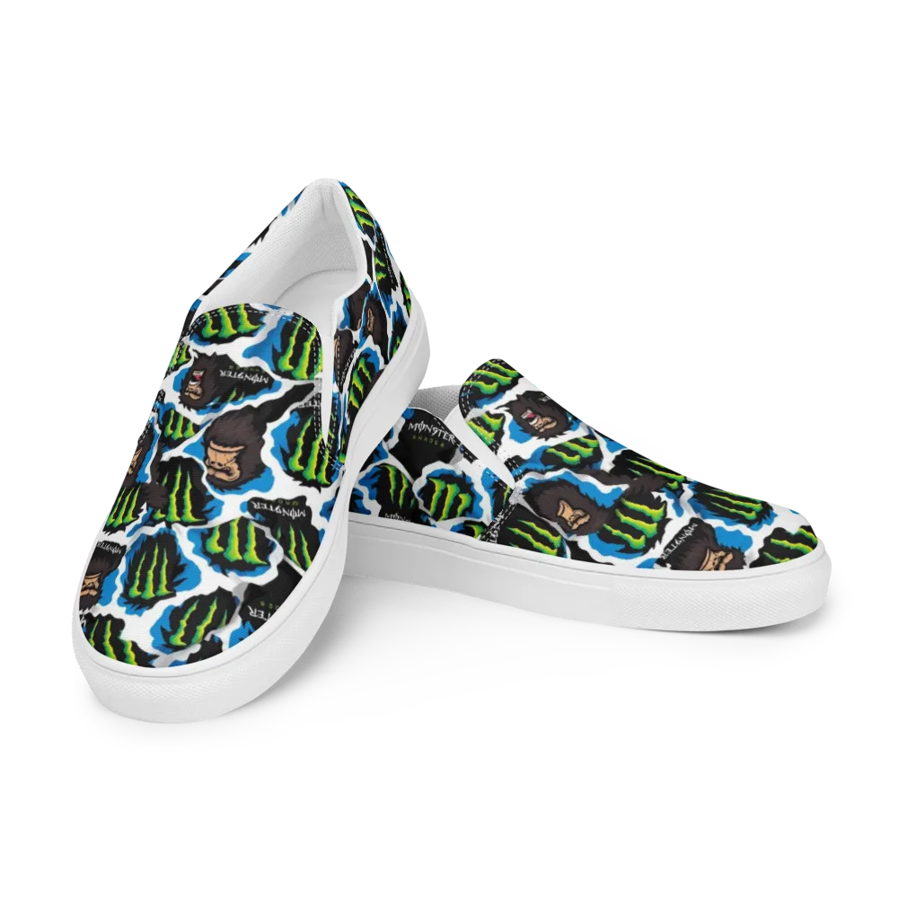 Electric Primate on Women's Slip-On Canvas Shoes — Left Front