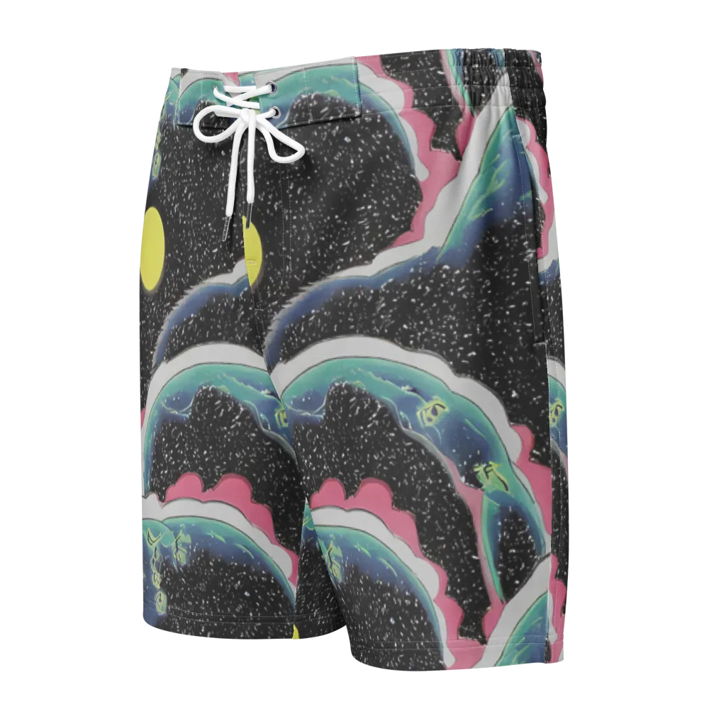 Lunar Waves on Men's Board Shorts — Front