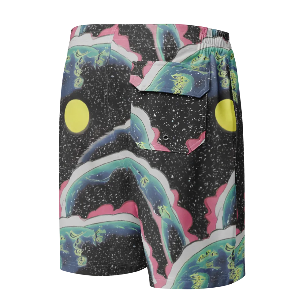 Lunar Waves on Men's Board Shorts — Back