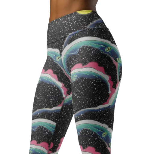 Lunar Waves on a Yoga Leggings