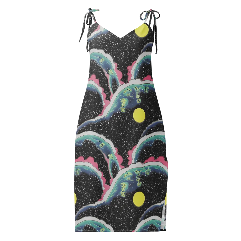 Lunar Waves on Slip Dress — Front
