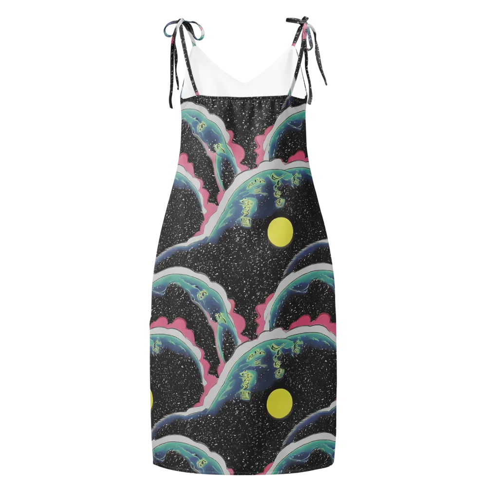 Lunar Waves on Slip Dress — Back