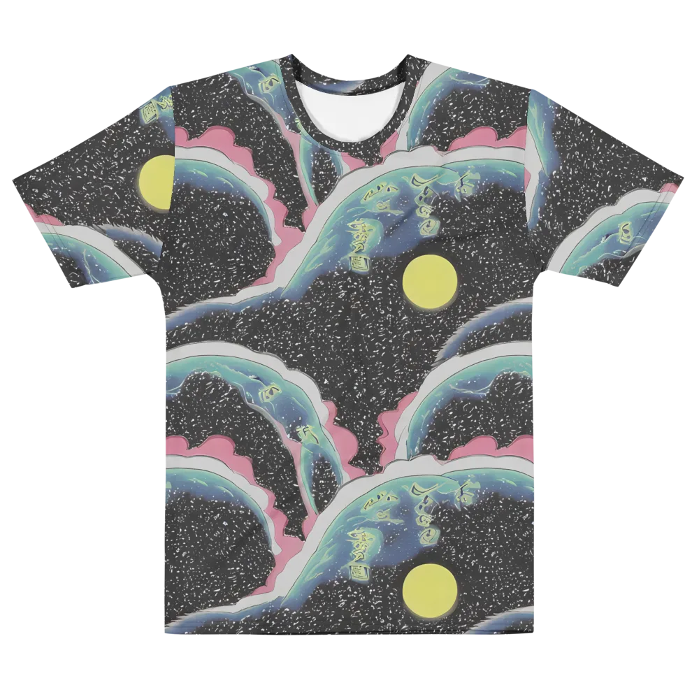 Lunar Waves on Men's Cotton Crew Neck T-Shirt — Front