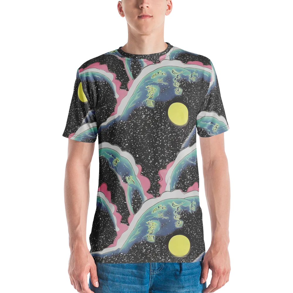 Lunar Waves on Men's Crew Neck T-Shirt — Front