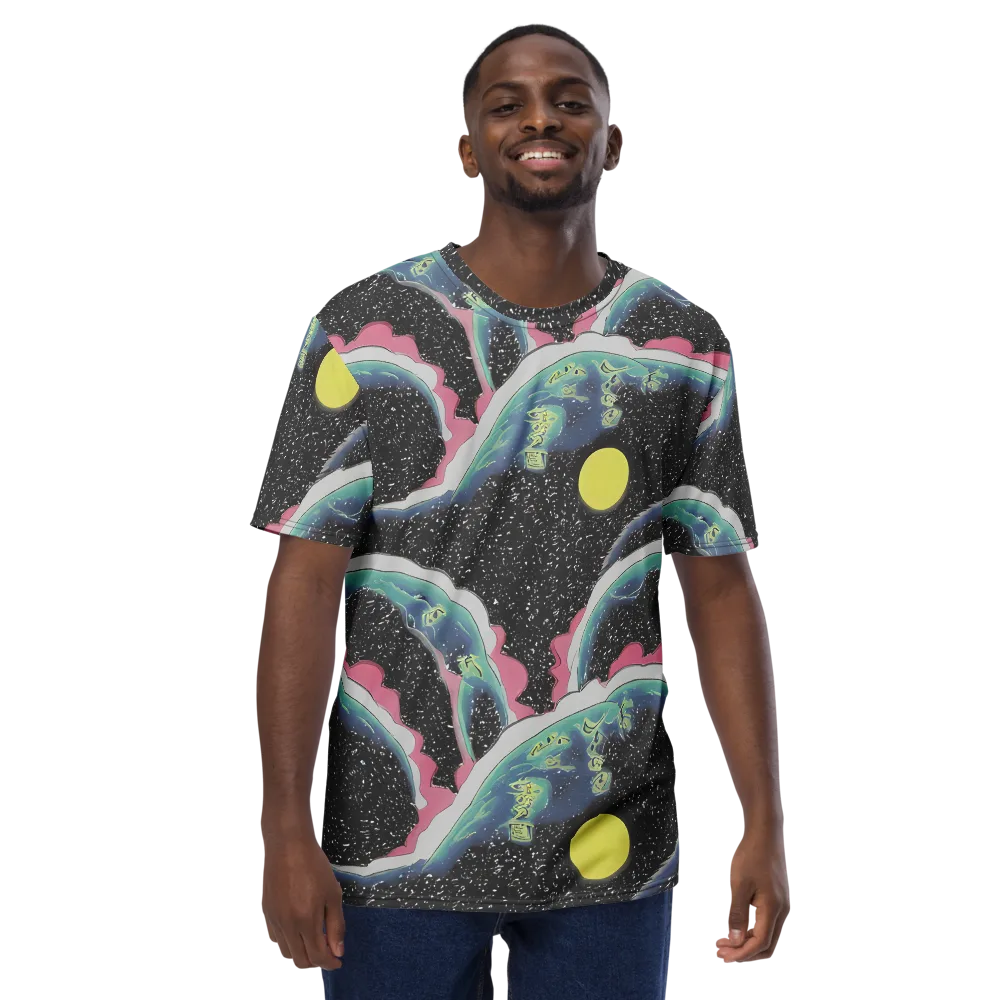 Lunar Waves on Men's Crew Neck T-Shirt — Front