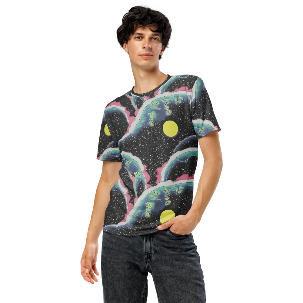 Lunar Waves on Men's Crew Neck T-Shirt — Front