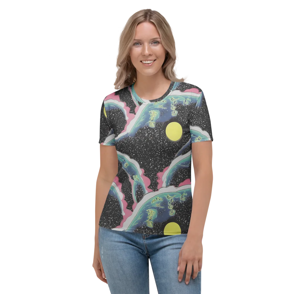 Lunar Waves on Women's Crew Neck T-Shirt — Front