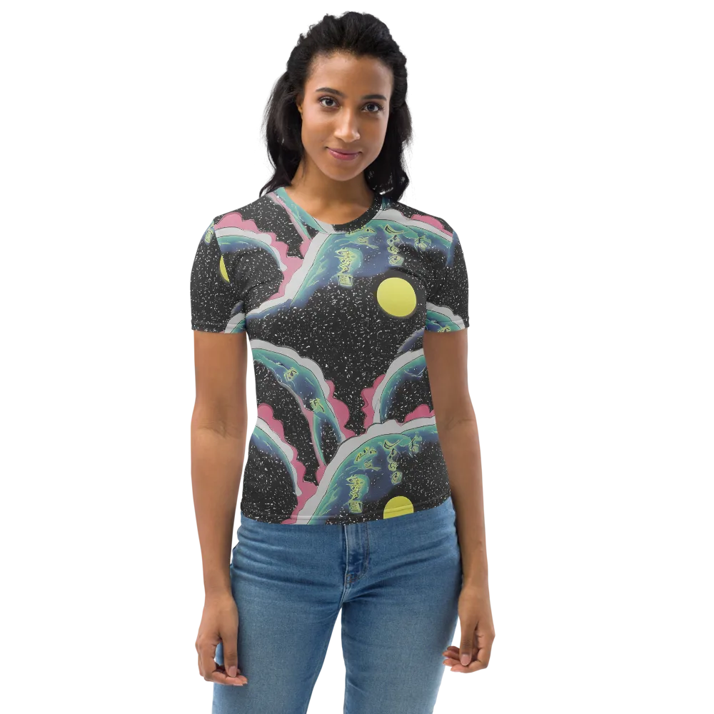 Lunar Waves on Women's Crew Neck T-Shirt — Front