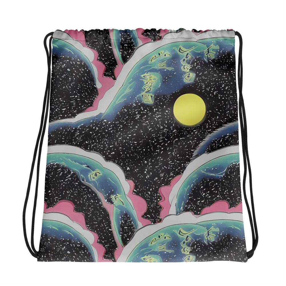 Lunar Waves on Drawstring Bag — Photo