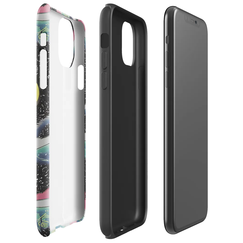 Lunar Waves on Tough Case for iPhone® — Right
