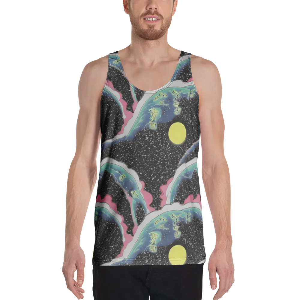 Lunar Waves on Men's Tank Top — Front