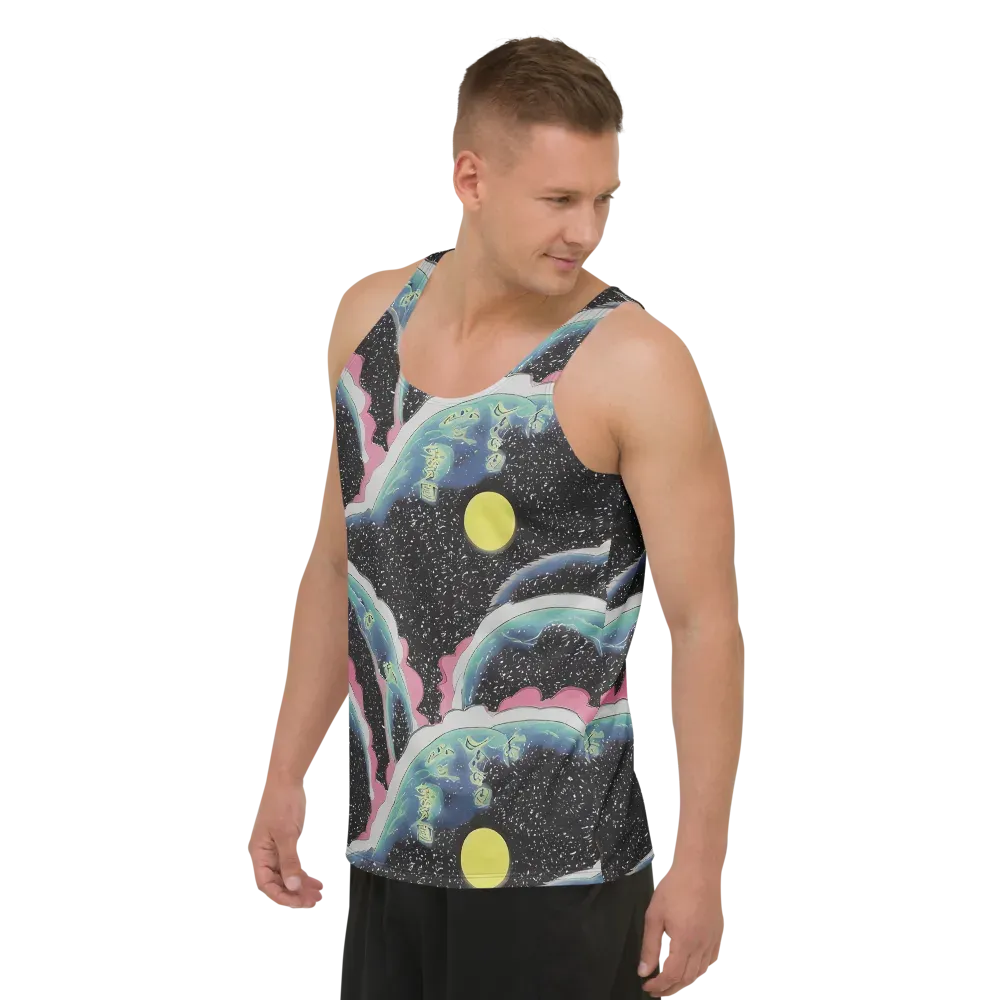 Lunar Waves on Men's Tank Top — Left Front