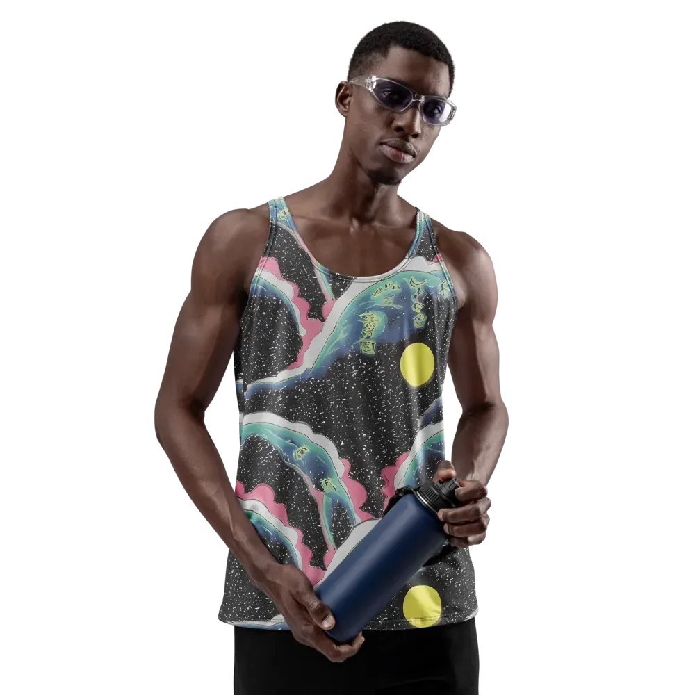 Lunar Waves on Men's Tank Top — Front