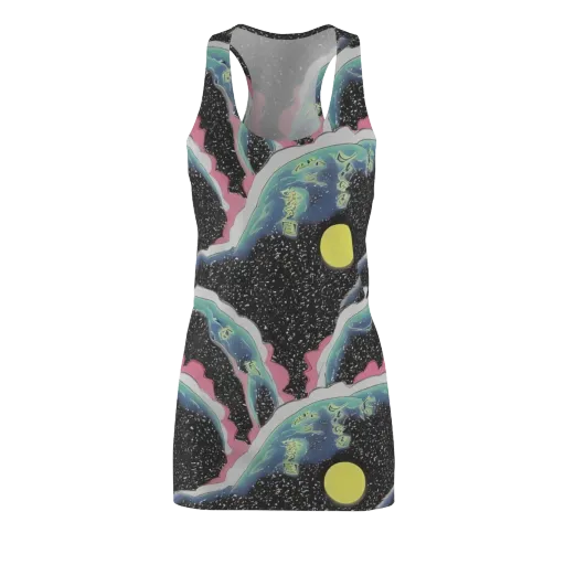 Lunar Waves on a Racerback Dress