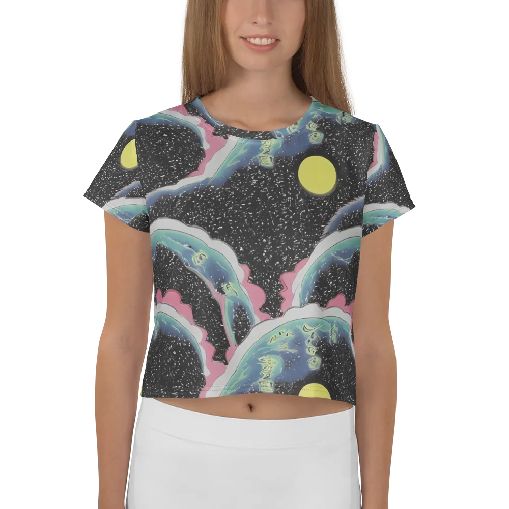 Lunar Waves on Crop Tee — Front