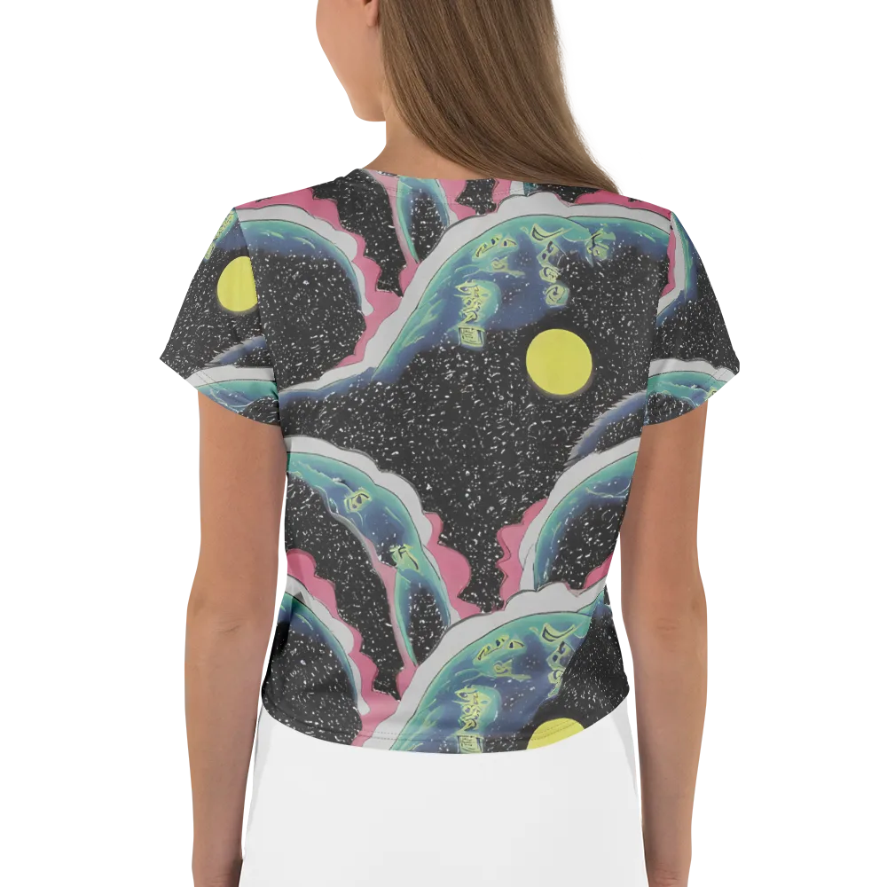 Lunar Waves on Crop Tee — Back