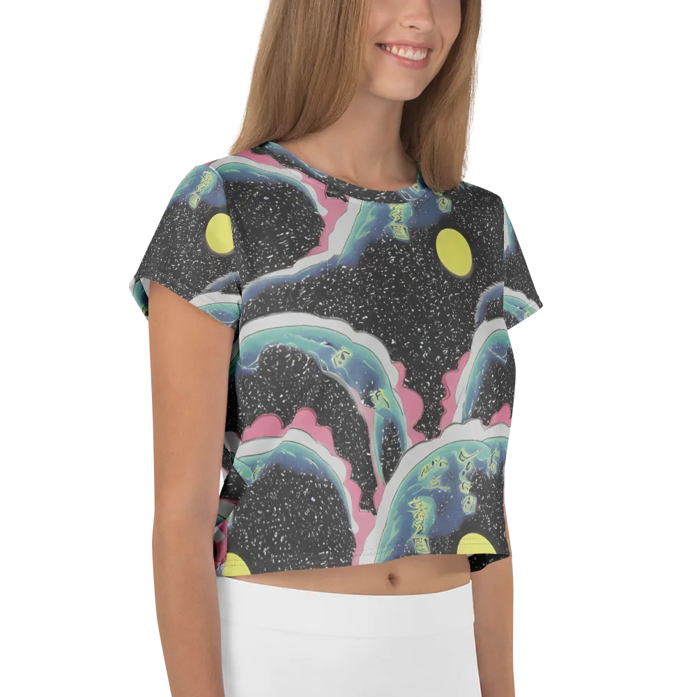 Lunar Waves on Crop Tee — Right