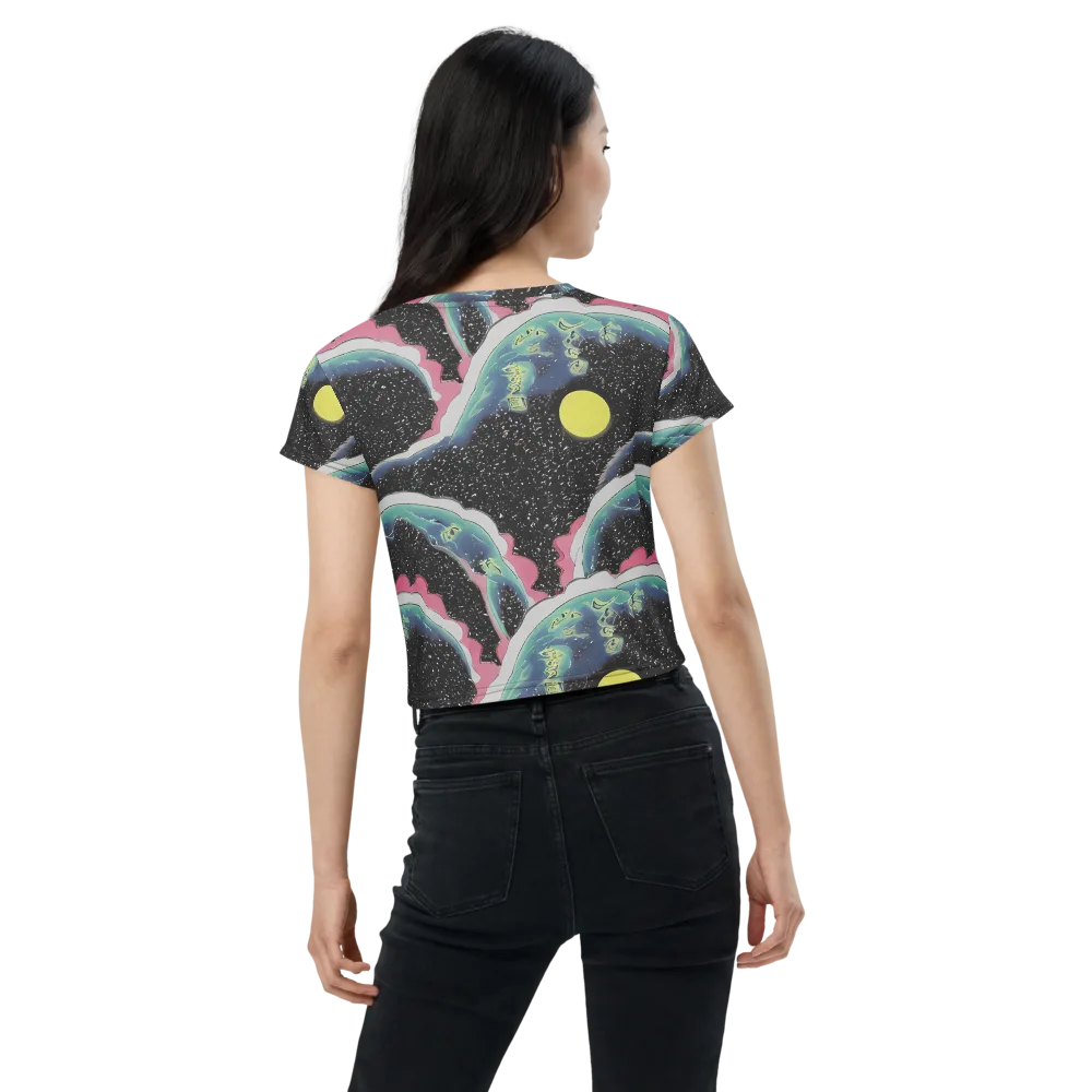 Lunar Waves on Crop Tee — Back