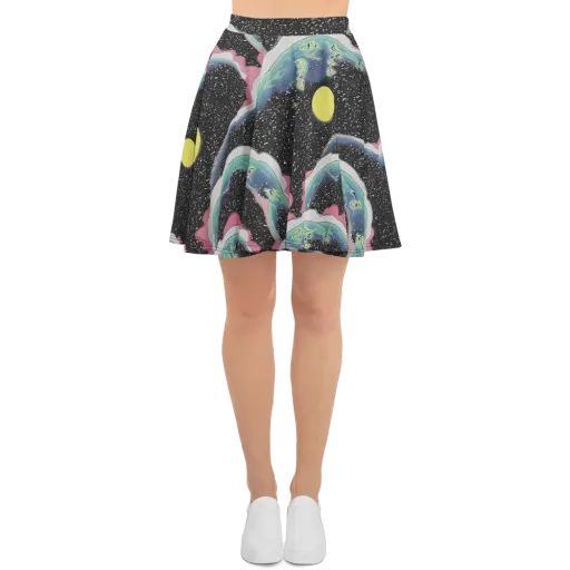 Lunar Waves on a Skater Skirt