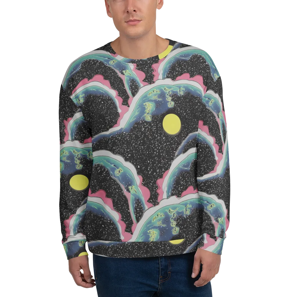 Lunar Waves on Sweatshirt — Front