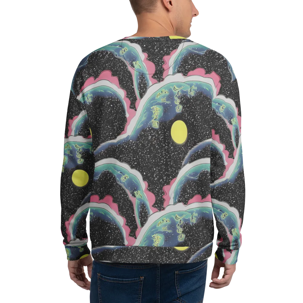 Lunar Waves on Sweatshirt — Back