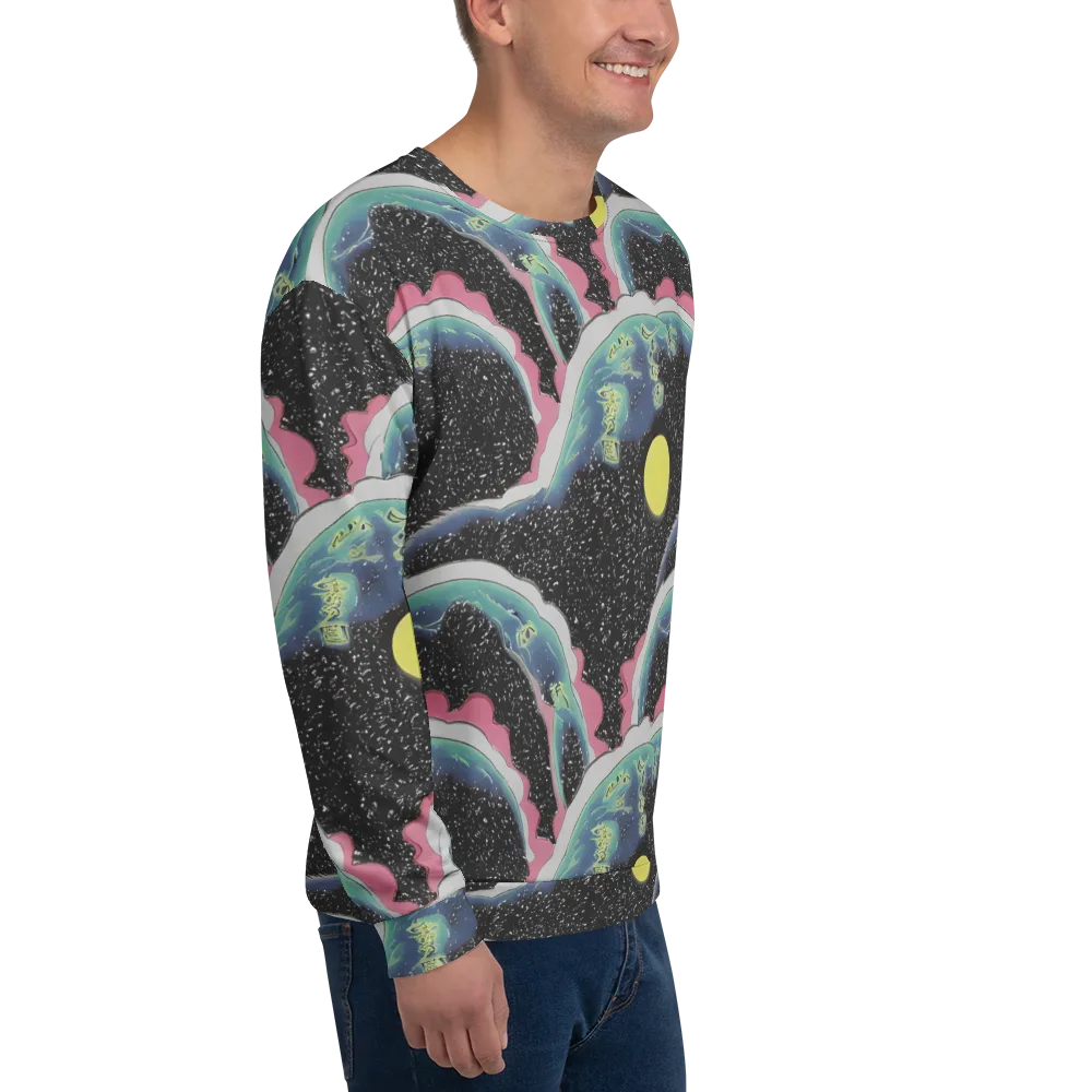 Lunar Waves on Sweatshirt — Right Front
