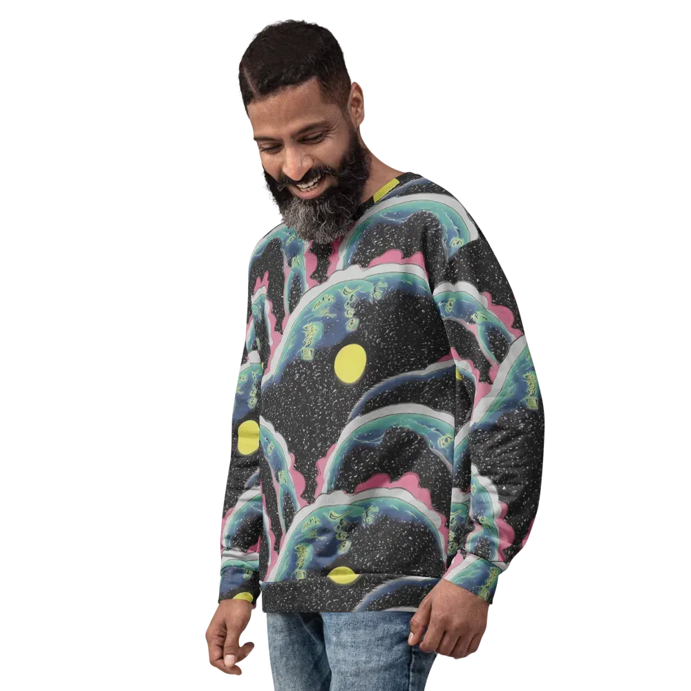 Lunar Waves on Sweatshirt — Left Front