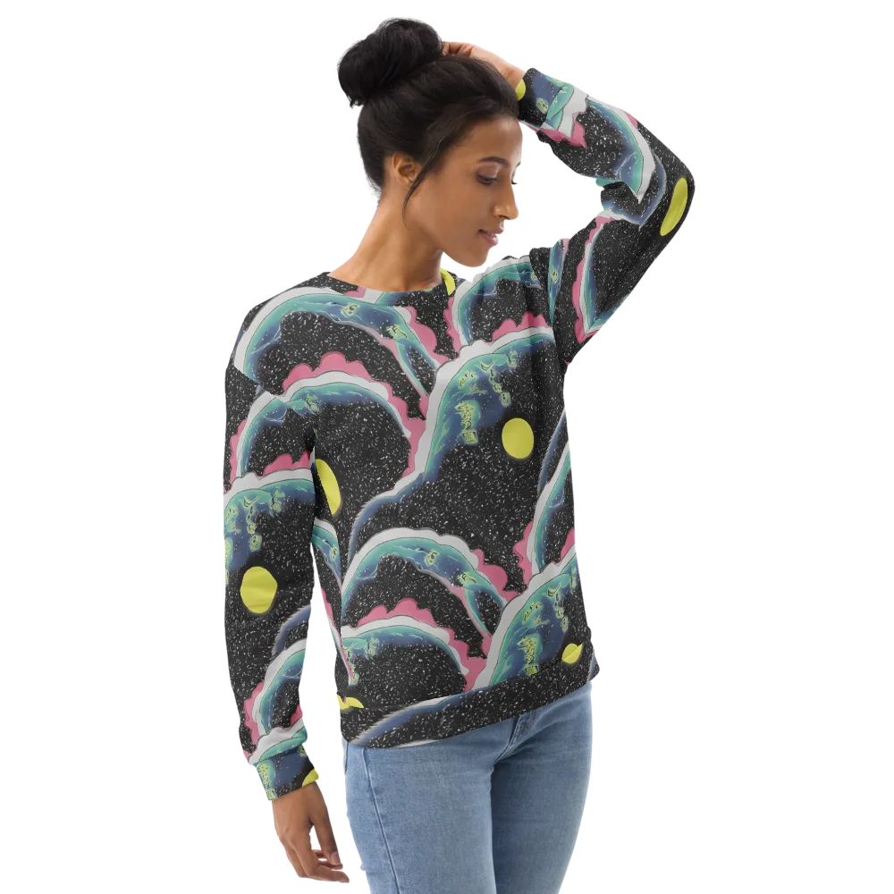 Lunar Waves on Sweatshirt — Right Front