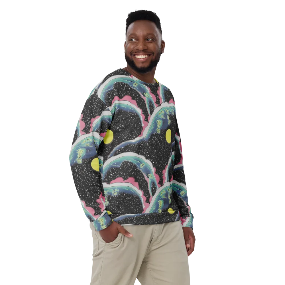 Lunar Waves on Sweatshirt — Front
