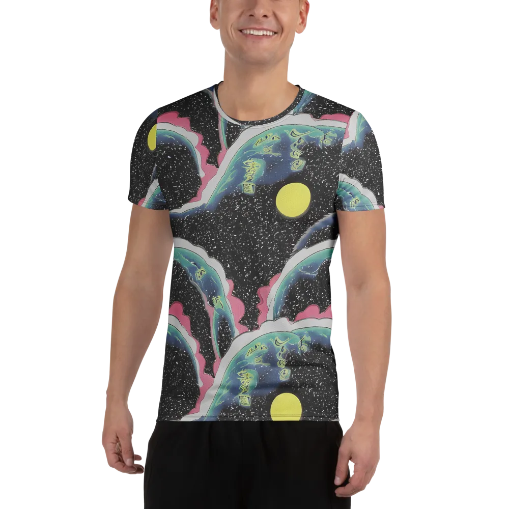 Lunar Waves on Men's Athletic T-Shirt — Front