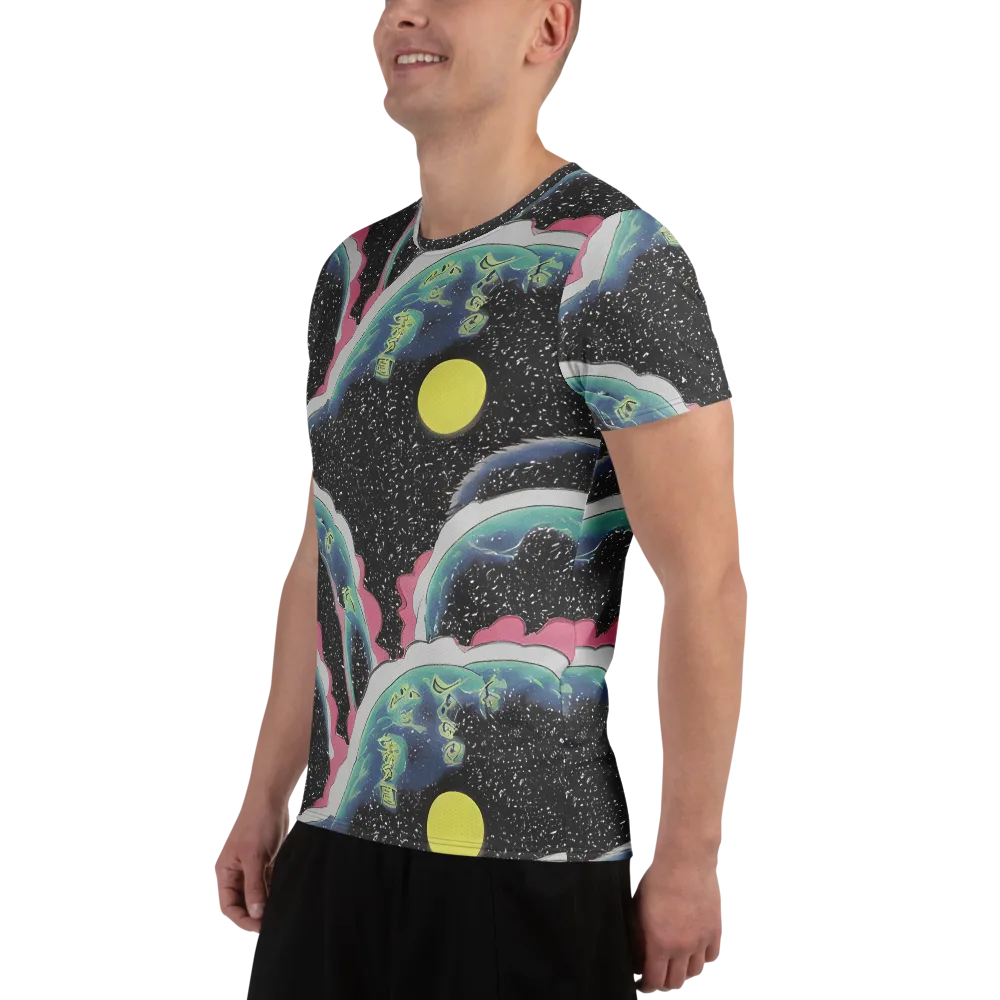 Lunar Waves on Men's Athletic T-Shirt — Left