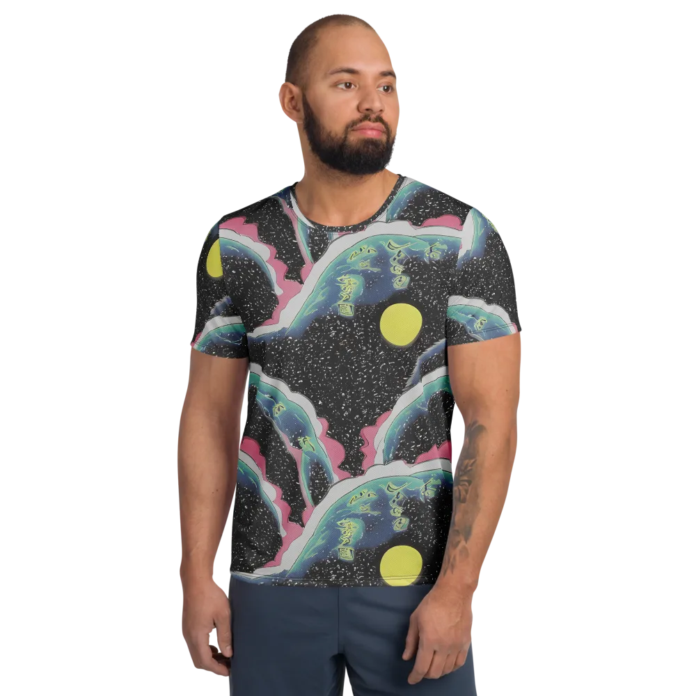 Lunar Waves on Men's Athletic T-Shirt — Front