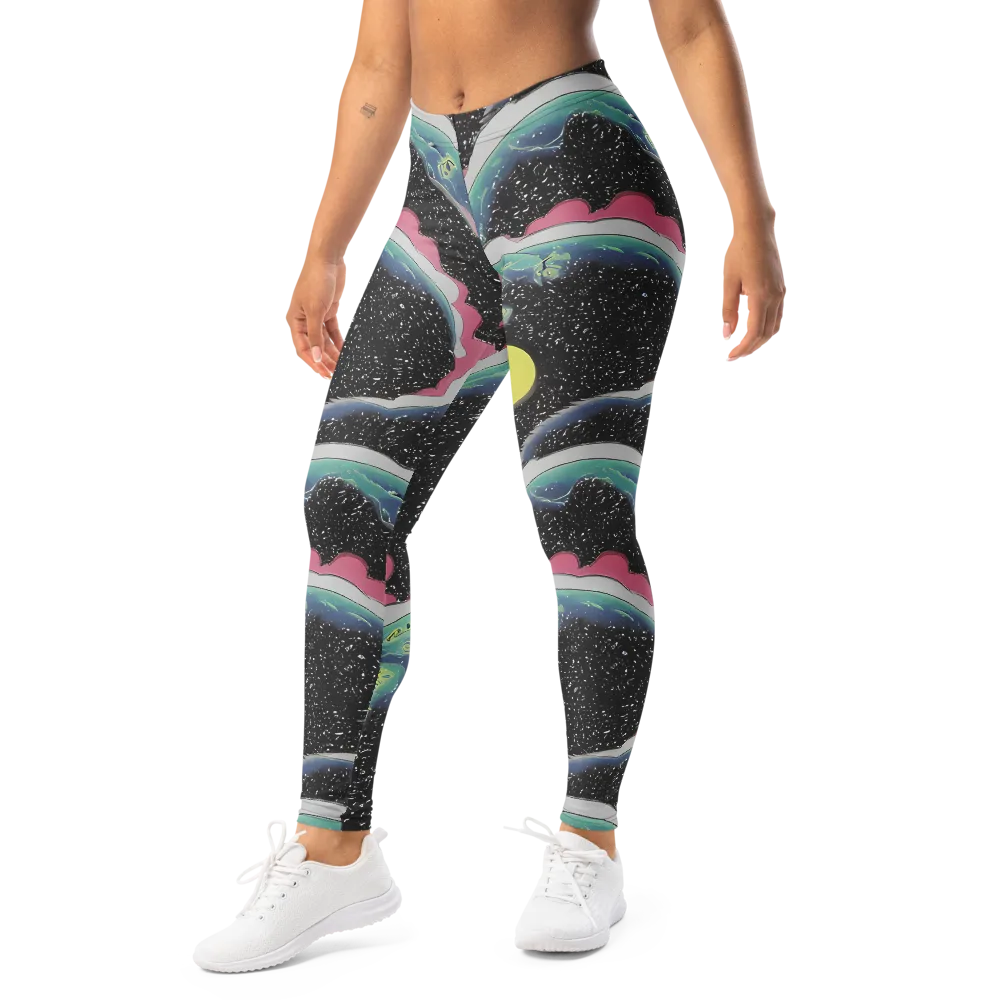 Lunar Waves on Leggings — Left Front