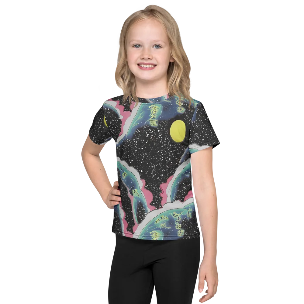 Lunar Waves on Kids Crew Neck T-Shirt — Front