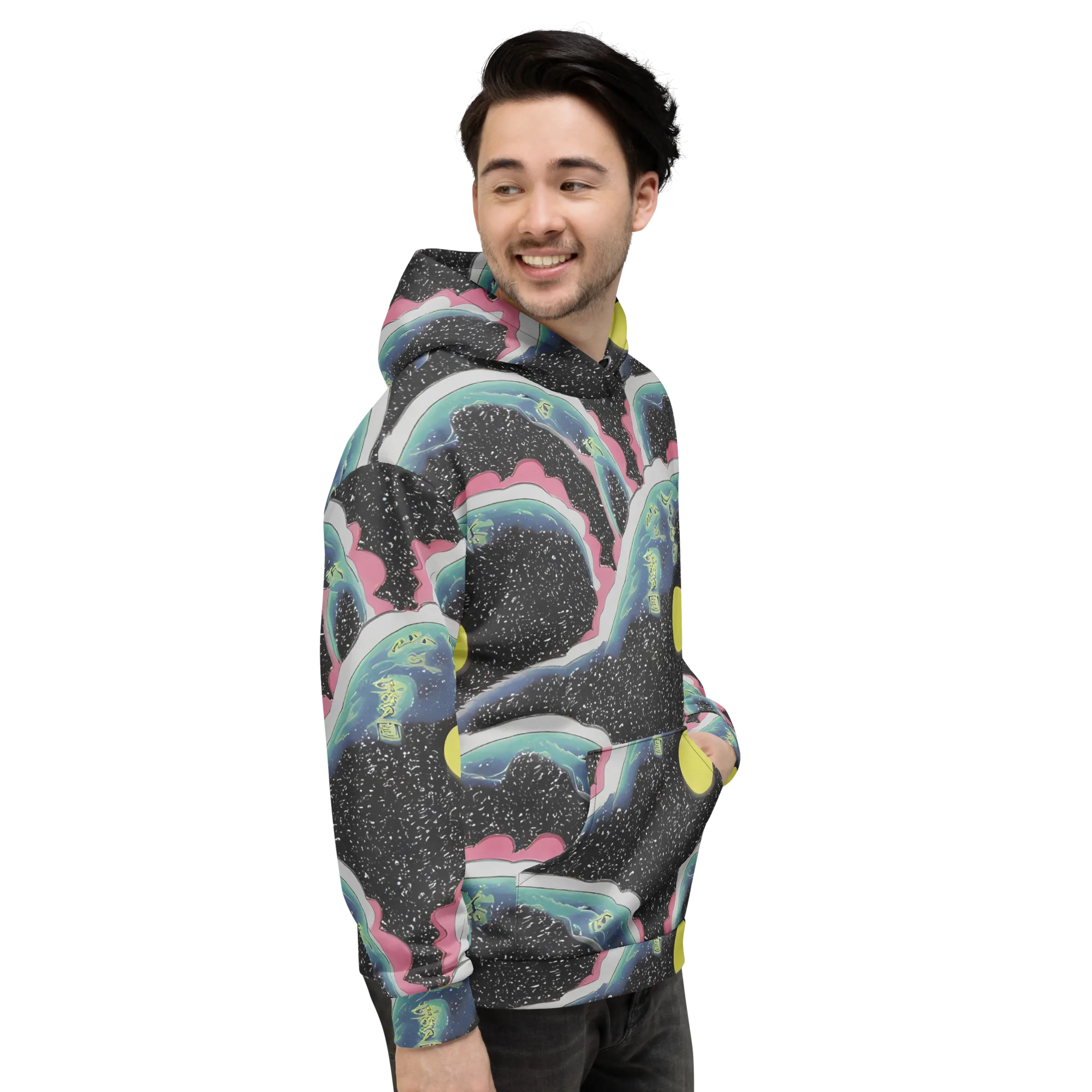 Lunar Waves on Hoodie — Right