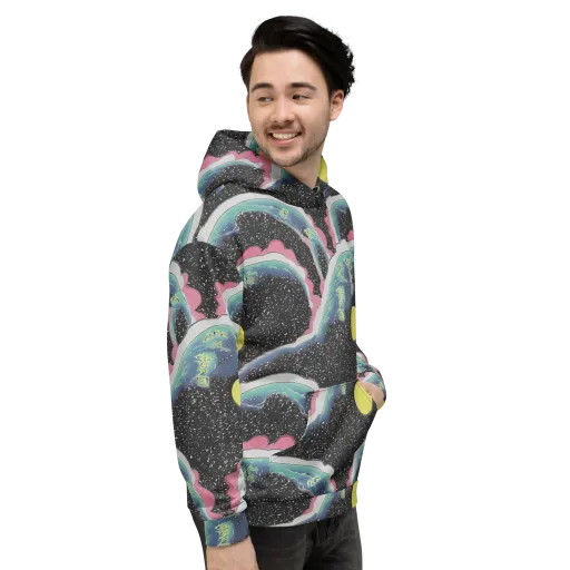Lunar Waves on a Hoodie