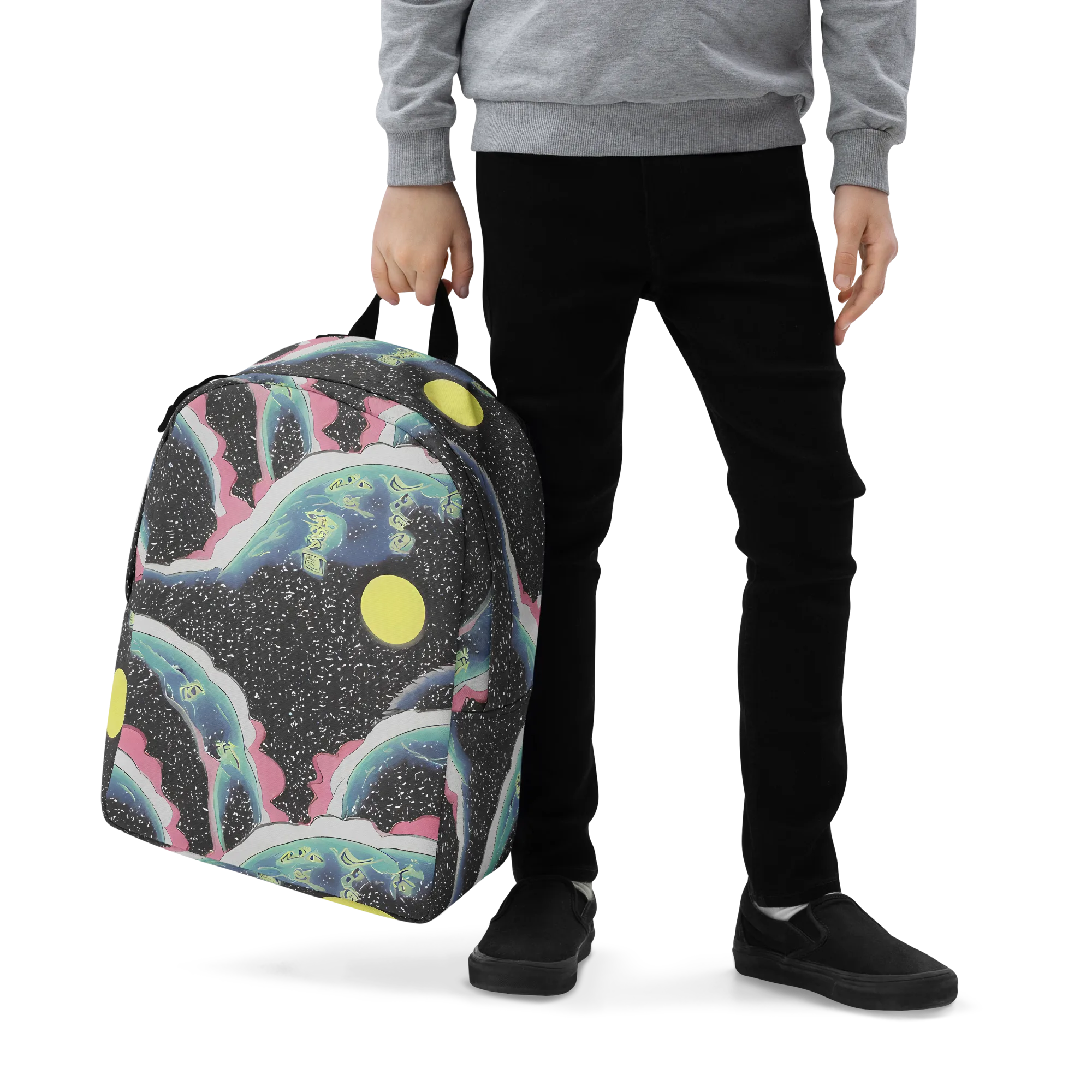 Lunar Waves on Minimalist Backpack — Zoomed-in