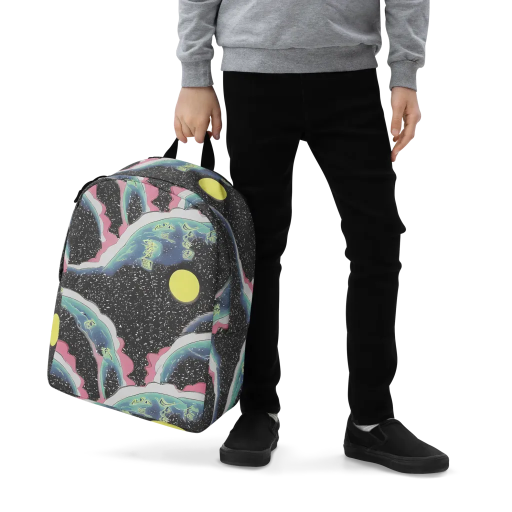 Lunar Waves on Minimalist Backpack — Zoomed-in
